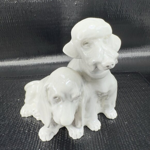 Vintage Hand Made Dogs Sitting Figurine Folk Art Artist Signed Bonhajo Figure - Picture 11 of 11